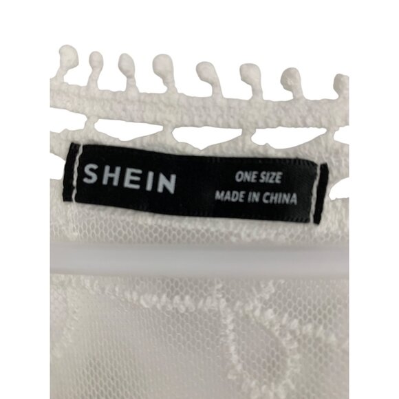 New Shein White Sheer Lace Swim Cover-Up Dress A-Line OS RAA10430 - Picture 3 of 7